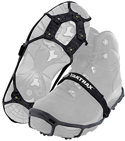 YakTrax Spikes zum Gehen auf EIS und Schnee (1 Paar), Größe L/XL (Schuhgröße: W 9,5+/M 8-12), Schwarz
