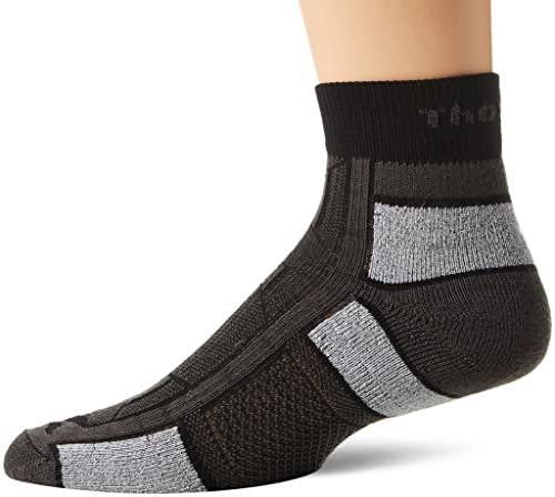 Thorlos Herren Oaqu Dünne Gepolsterte Outdoor Sportler Knöchelsocken, Pitch Black, M