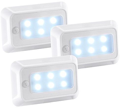 Luminea Bewegungslicht innen: LED-Nachtlicht mit Bewegungs- & Dämmerungs-Sensor, Batterie, 3er-Set (LED Bewegungslicht, Batterie, Batterielicht mit Bewegungsmelder)