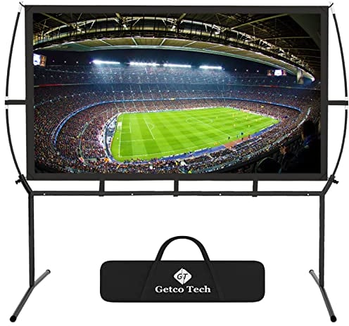 Telo Proiettore con Supporto Design Senza Rughe Formato 16: 9 100 Adatto per Home Theater Cinema per Proiezioni Domestica & All’aria Aperta Proiezioni Anteriore e Posteriore (100)