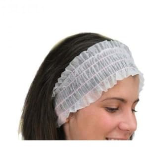 100 FASCIE PER CAPELLI IN TNT Ø 30 cm TRASPIRANTE BIANCA PROFESSIONALE