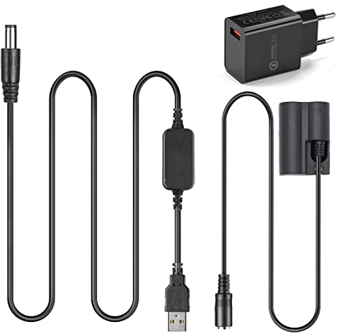 ACK-E2 USB Charger Cable + DR-400 BG-E2 E2N BP-511 Dummy Battery + USB Adapter for Canon EOS 20D 30D 40D 5D 50D D30 D60