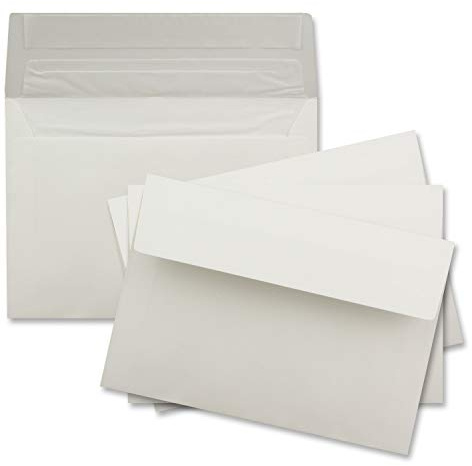 500x Brief-Umschläge DIN C6 in Creme - gefüttert mit weissem Seiden-Futter - 11,4 x 16,2 cm - Brief-Kuverts für Grußkarten - 100Gramm pro m²- Haftklebung