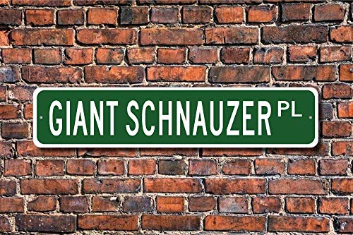 TNND Straßenschild Riesenschild Schnauzer Liebhaber Schild Hundeliebhaber Schild Metallschild für Außen Innen Hof Zaun Straßenschild 10,2 x 40,6 cm