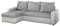 MOEBLO Ecksofa mit Schlaffunktion mit Bettkasten Couch L-Form Polstergarnitur Wohnlandschaft Polstersofa mit Ottomane Couchgranitur - LORENO (Hellgrau +Weiß (Sawana 21+Soft 17), Ecksofa Links)