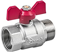 zencQ Kugelhahn mit Verschraubung 1 Zoll MF, Messing Kugelhahn mit Flügelgriff, Kugelventil aus Messing Anschluss mit Innengewinde und Außengewinde Flügelgriff für Industrie,Wasserpumpen(1)