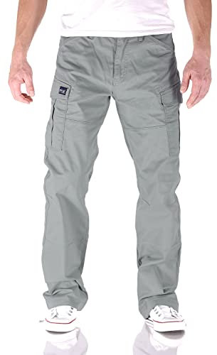 Big Seven Brian Cargo Hose Comfort Fit Herren Jeans, Farbe:Grau (Achat), Hosengröße:W48/L34