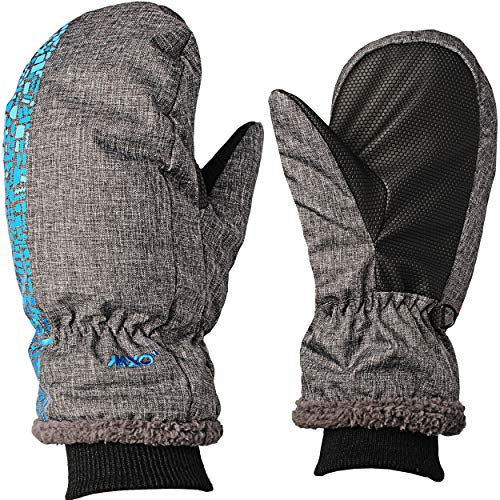 alles-meine.de GmbH Fausthandschuhe/Fäustlinge - Farbe & Größenwahl - Gr. 13 bis 14 Jahre - mit langem Schaft & Strick Bündchen - Jeans grau & Turkis blau - Thinsulate/Thermo..