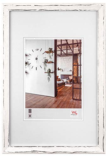 walther design Bilderrahmen weiss-silber 15 x 20 cm Metropolis Holzrahmen IW520W