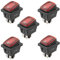 VISSQH 5 Pcs 4-Broches 2-Positions Interrupteur à bascule.12V 24V 20A Interrupteur à Bascule Étanche avec Indicateur LED,ON-OFF DPST,pour Voiture Camion Moto Bateau Marine(Rouge)