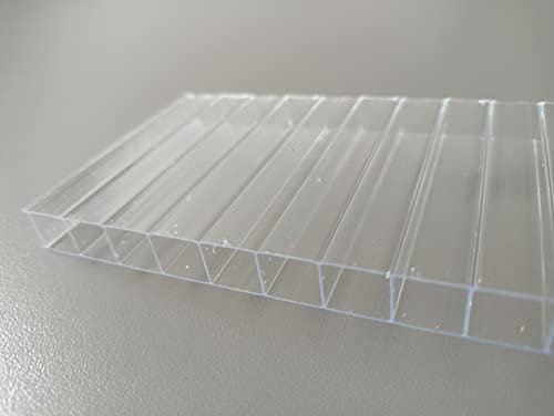Multi-Wall Sheets Replacement Sheets for Greenhouse 10 mm Clear Colourless UV Protected (L x W = 1400 x 600 mm)