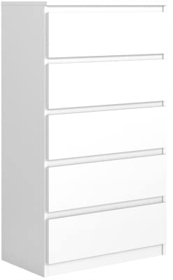 3E 3xE living.com Kommode mit 5 Schubladen in Weiß