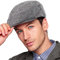 LADYBRO Herringbone Flat Ivy Newsboy Cap für Herren Klassische Wollmischung Tweed Cabbie Hut, 003 Plaid Grey, S/M