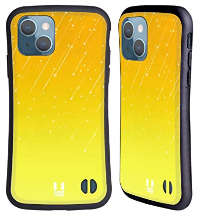 Head Case Designs Yellow Neon Rain Ombre Hybrid Case Compatible With Apple iPhone 13