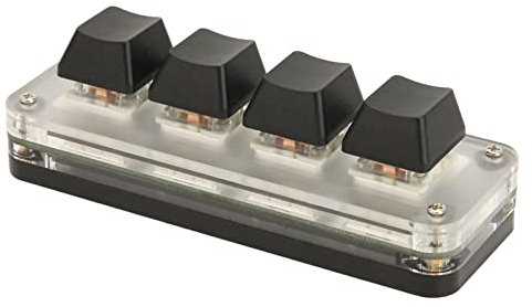 Mini Clavier Mécanique Macro à 4 Touches, Clavier Programmable USB Bricolage, Clavier de Jeu Multifonction RVB OSU, Plug and Play, pour Médias, Contrôle Industriel, Laboratoire