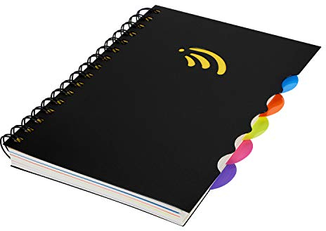 Notizbuch Spiralbindung Tagebuch Liniert Notizblock Tragbar Notizheft mit Register Schreibblock Multifunktional Tagebuch Hardcover Spiralblock Notizbuch für Büro Schule Memo Business