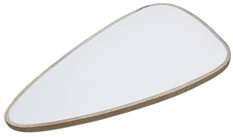Premier Housewares Large Natural Serving Dish/Sustainable Mango Wooden Tray With White Enamel Finish/Attractive Centerpiece