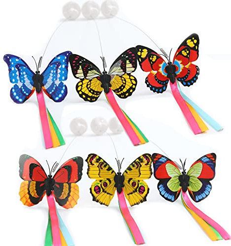 Vealind Cat Toys for Indoor Cats Interactive Play Teaser Cat Toy with 360° Electric Rotating Butterfly (Butterfly Replacements)
