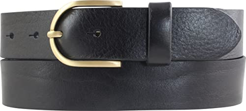 BELTINGER Damen-Gürtel aus Vollrindleder 3,5 cm | Jeans- und Chino-Gürtel 35mm Mit Runder, Goldener Schließe