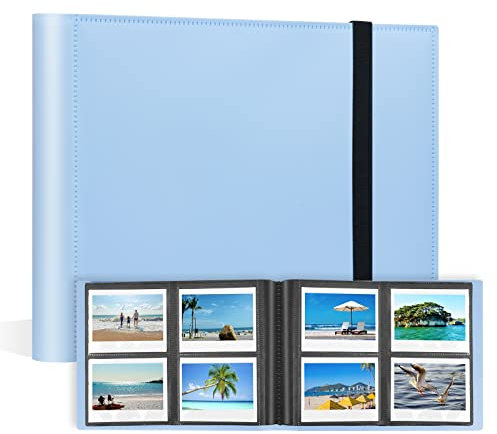 Album photo à 160 pochettes pour appareil photo Fujifilm Instax Wide 300, album photo Polaroid 600, albums pour Polaroid Now+ Now OneStep2 OneStep+ 600, appareil photo instantané POP Lab (bleu)