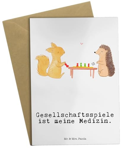 Mr. & Mrs. Panda Grußkarte Eichhörnchen Gesellschaftsspiele - Geschenk, hochzeitskarten, Glückwunschkarte, Spielen, einladungskarten, osterkarten, weihnachtskarten, Grußkarten, Spieleabend