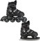 RAVEN Inline Skates Inliner für Kinder und Erwachsene OPTIONAL 2in1 mit Schlittschuhen verstellbar (Drill Black mit Kufen, 38-42 (25cm-27,5cm))