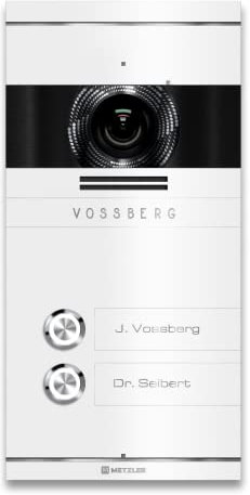 Metzler Video Türsprechanlage 2 Familienhaus | Türklingel mit Kamera FullHD | Opt. 7 Monitor | Smartphone App | Mit Anschluss für Türöffner | Anschluss: LAN POE | Verkehrsweiß | VDM10 2.0 Colson