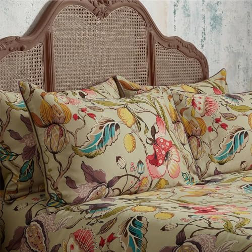 EW by Edinburgh Weavers Morton Pillowcase Pair – Bold Floral Cotton Sateen, 200 Thread Count (Chintz – 50 x 75cm)