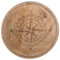 Brandsseller Piatto decorativo rosa dei venti Ø ca. 25 cm in vero legno di mango con incisione a bussola