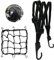 Spanngurt Fahrrad Gepäckspanner, Fahrrad Gummispanner Expander mit Haken Verstellbar Elastische, Gepäckträger ​Spanngurt für Motorrad Fahrrad (1PCS Motorrad Spanngurte+1PCS Gepäcknetz) (A)