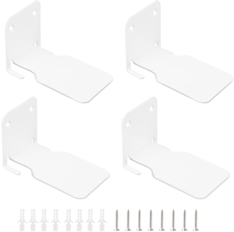 SWAWIS 4 Stück Unsichtbares Bücherregal Mini Schwebendes Bücherregal Regal Metall Bücherregal Wand Schwebende Bücher Regal Invisible Bookshelf Schwimmendes Bücherregal für Taschenbücher, Weiß