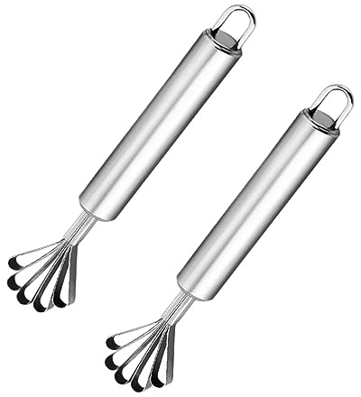 GRIRIW 2 Stück Kokosnuss-Reibe, Fischentschuppe, Fleischreibe, Fischschaber, Fischschuppen-Entferner, Fischschuppenschaber, Fischhautbürste, Angelwerkzeug, Fleischentferner, Fischreibe, sauberer Hobel
