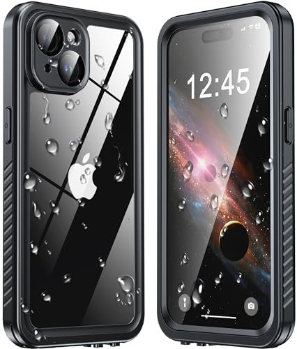 ANTSHARE for iPhone 15 Case, IP68 Waterproof Shockproof iPhone 15 Phone Case with [Built-in Screen/Camera Protector], Full Body Sealed Protective Front and Back Cover for iPhone 15 6.1”(Black)
