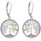 Eusense Boucles d'oreilles arbre de vie Boucles d'oreilles arbre de vie en argent 925 Boucles d'oreilles bijoux Cadeau pour femmes filles