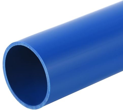 sourcing map PVC Rigid Tube Round Pipe Hardware Tubing 36mm ID 40mm OD 350mm Blue High Impact for Water Pipe Crafts Cable Sleeve