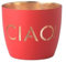 Giftcompany Windlicht Madras Ciao Eisen Höhe 8,5 cm neon rot Gold