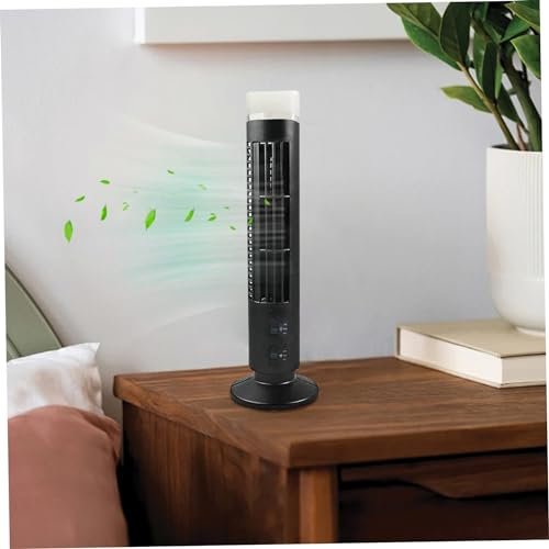 XJKLBYQ Tower Fan, 2 Speeds portable tower fan,oscillating fan, Standing Fan, 13 Height Quiet Floor Fan, Desktop Bladeless Fan for Bedroom, Home, and Office, Black