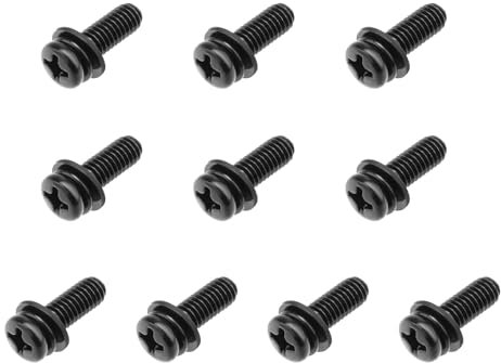 Be In Your Mind 10 Sets M4 12 mm Cross Mounting Screws and Washers Monitor Wall Mount Screws Suitable for TV Wall Mount Monitors LCD/LED TVs