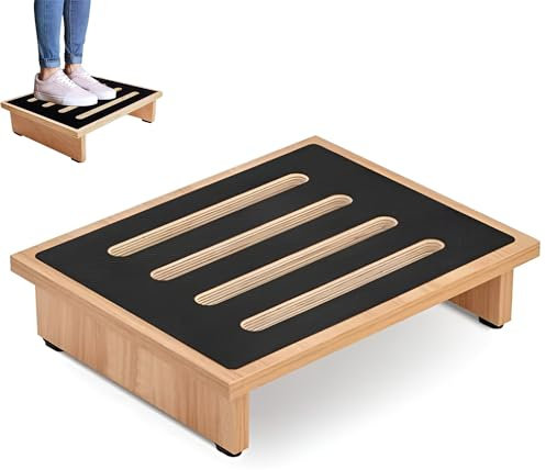 Caravan Half Step - Adults' Wooden Step Stool for Outside, Bath & Shower, Patio, Garden, Kitchen, Toilet, Bathroom