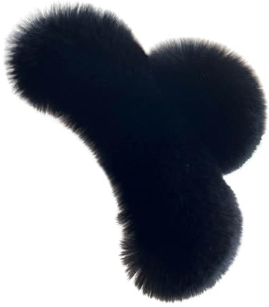 Psdndeww Barrette à cheveux tendance élégante - Polyvalente - Pince à cheveux - Fausse fourrure - Pour tenues ludiques - Noir
