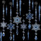Giegxin 32 Stück Kristall-Weihnachtsschmuck zum Aufhängen, Schneeflocken, Acryl, Weihnachtsbaum, Eiszapfen, Dekorationen mit Haken für Weihnachten, Schnee, Party, Winter (dunkelblau)
