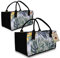Lot de 2 sacs en feutre - Sac à provisions - Panier à bûches de cheminée - Porte-journaux (fleur - blanc)