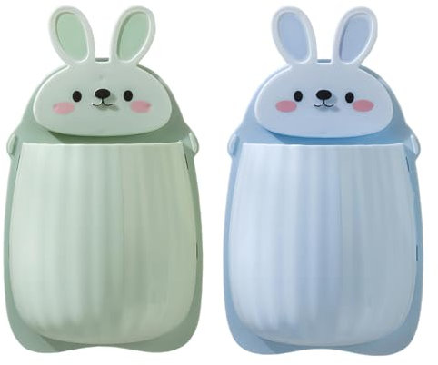 2 Stück Zahnbürstenhalter Niedliche Cartoon Kaninchen Zahnbürste Zahnpasta Halter Wandmontiertes Zahnbürstenregal Badezimmer Organizer für Zahnbürste Zahnpasta Rasierapparat Kämme (Grün, Blau)