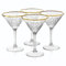 Queensway Home & Dining Martini Glass Set with Gold Rim - Tall Elegant Drinkware for Cocktails, Martinis, Cosmopolitans - Premium Clear Glass - Fancy Barware for Special Occasions, 230ml 4 Pc Sets