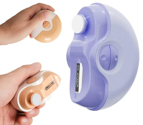 Electric Nail Clipper, 2 in 1 Electric Polishing Automatic Nail Clippers, Electric Nail Clipper Electric Nail Trimmer with 2 Adjustable Speeds, Nail Trimmer for Seniors, Kids, Adults (Purple)