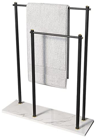 Barre porte-serviettes moderne en acier inoxydable pour salle de bain Finition marbre Porte-serviettes et porte-manteau