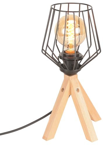 LIGKIN Lampe de Table Industrielle Vintage Lampe de Chevet Trépied E27 Douille Lampes de Bureau Veilleuse Déco pour Chambre à Coucher Bureau Lecture