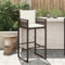Xichuzi Garten-Barhocker mit Kissen 2 STK. Braun Poly Rattan, Barhocker Outdoor Wetterfest, Barstühle, Balkonstuhl, Gartenstuhl - 368706