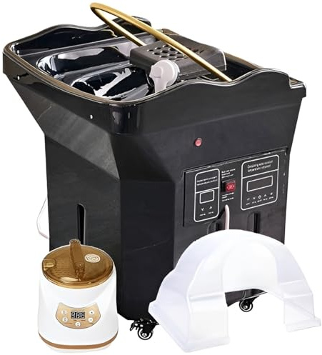 JXUANMM Tête de Lavage Amovible Salon de beauté Spa Thérapie Bassin de shampoing Circulation d'eau Bol de shampoing Lit de barbier Set2-Black