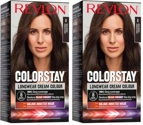 REVLON Permanente Färbung, 165 ml, 4 Dark Brown (Packung mit 2)
